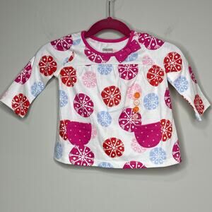 Gymboree Long Sleeve Shirt NEW Size 6-12 Months Bow Snowflakes Winter